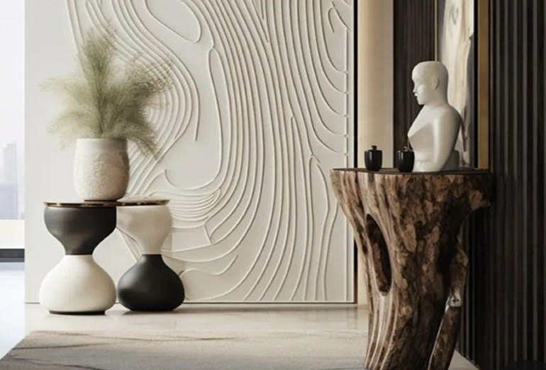 Modern Bangalore living room designed with decorator and designer inputs