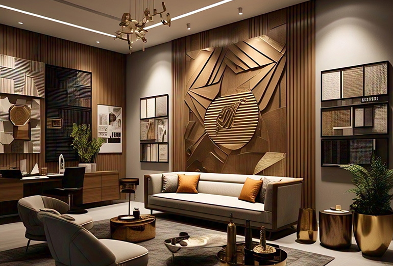 Before and after showroom transformation by Nickel XD Interior Design Studio